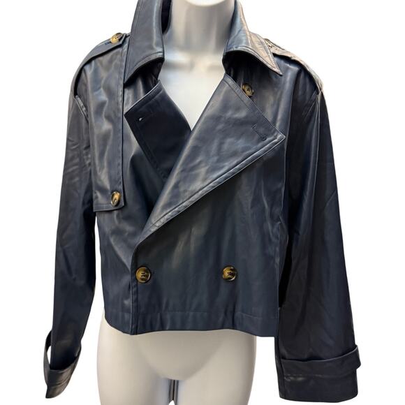 Mable Jackets & Blazers - Mable Womens SZ S Faux Leather Moto button cropped jacket sold at revolve